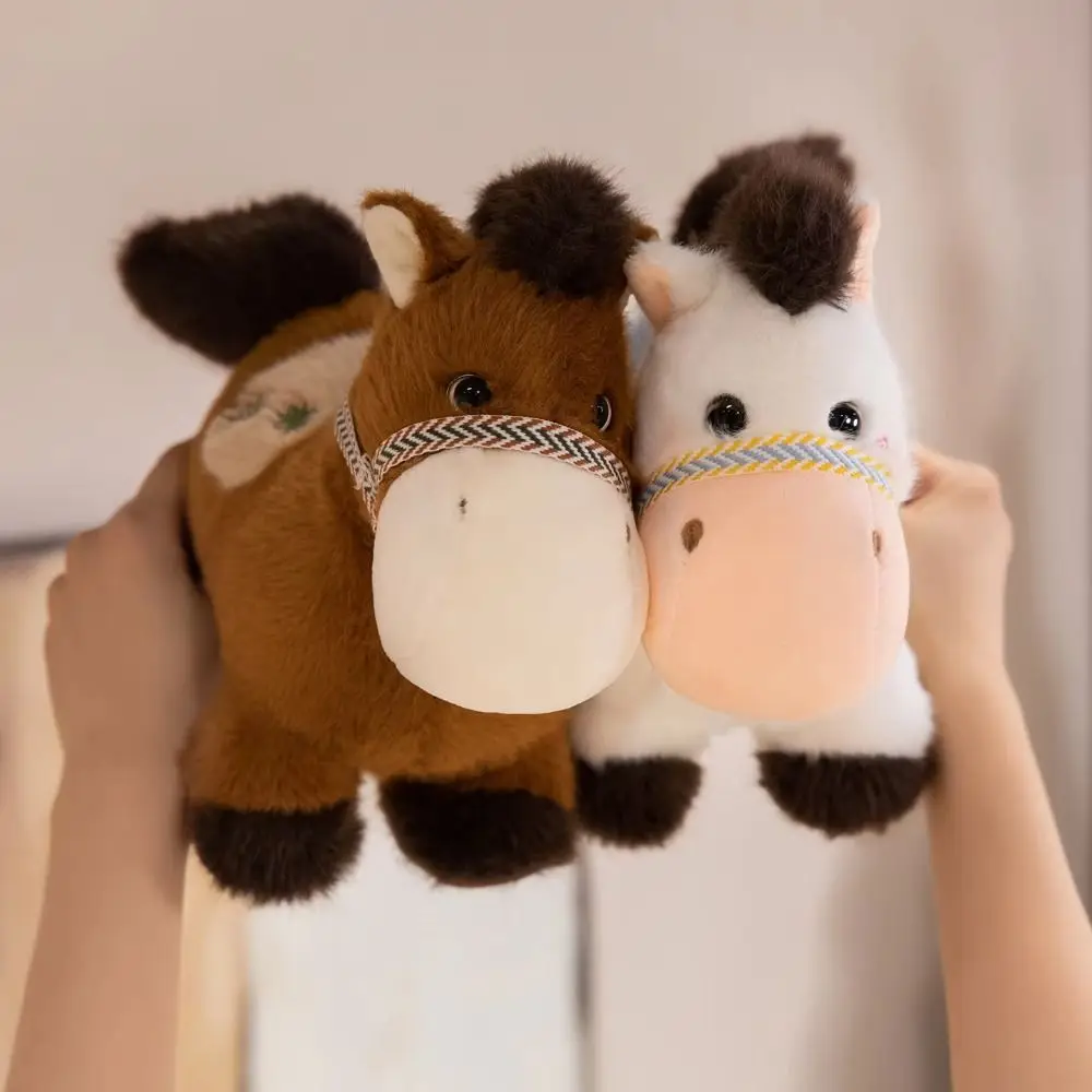 

Doll Toys Simulation Standing Foal Plush Doll Mane Saddle Pony Plush Toys Soft PP Cotton Cartoon Horse Stuffed Toy Children