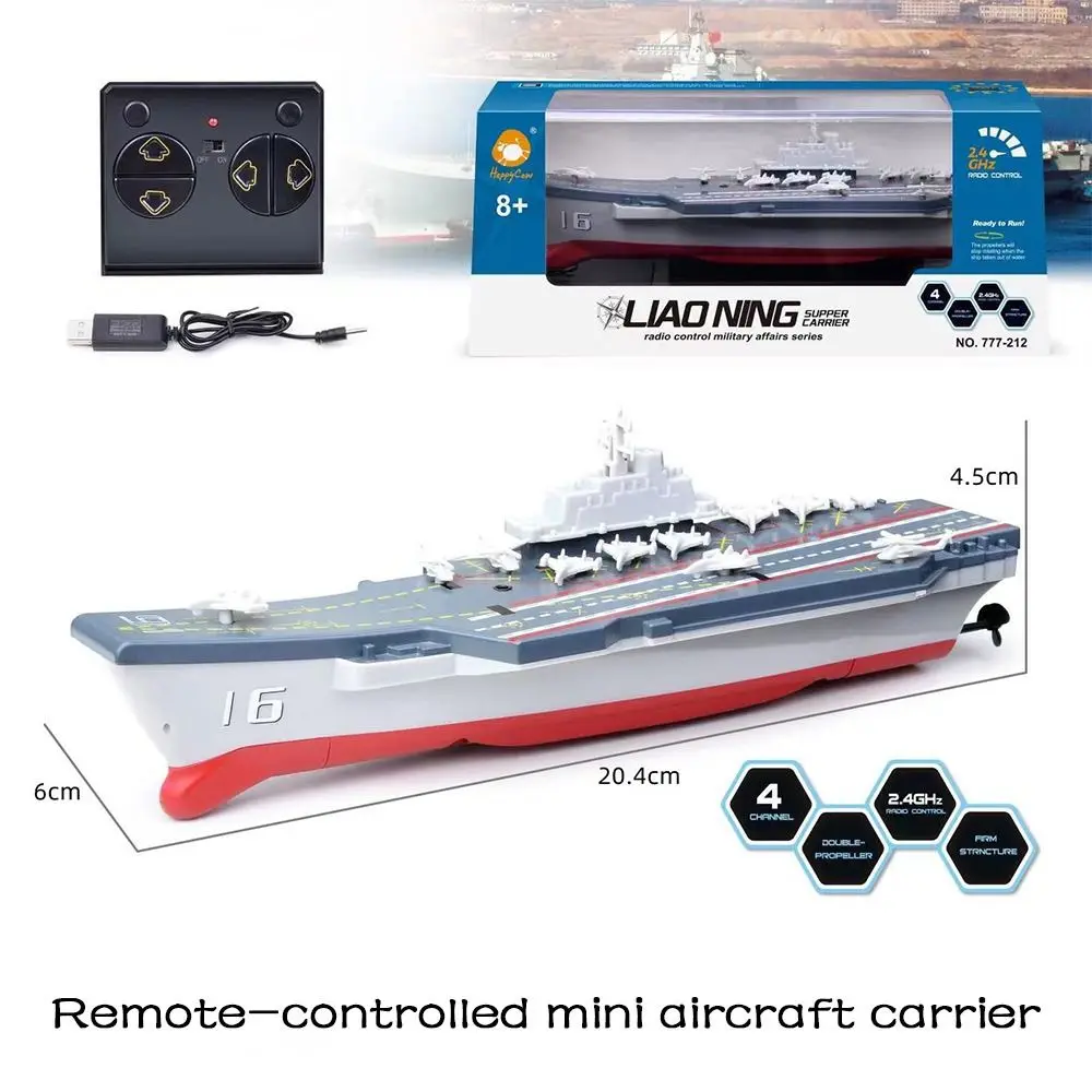 Mini High-speed Remote Control Ship Water Game Simulation Ship RC Speedboat Kids Toy Warship Model Boys