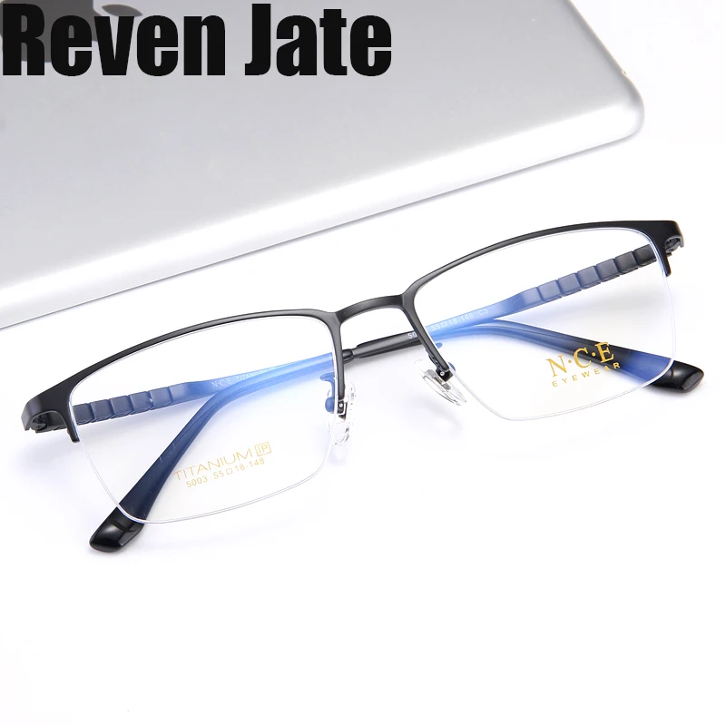 

Reven Jate 5003 Optical Glasses Pure Titanium Frame Prescription Eyeglasses Rx Men or Women Glasses for Male Female Eyewear