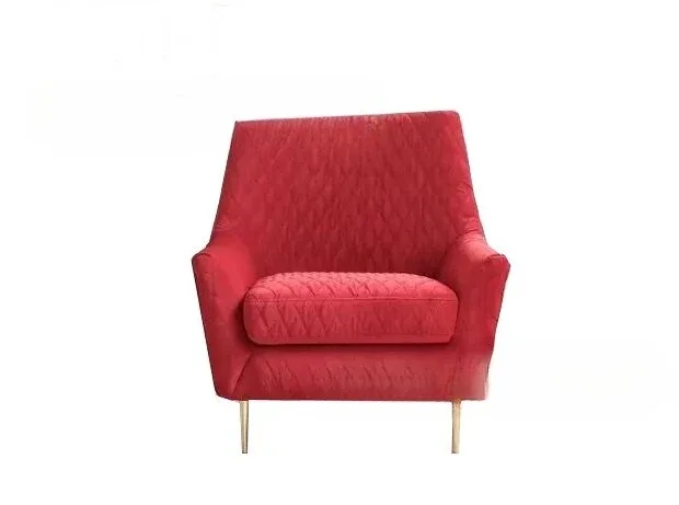 Simple modern fabric single sofa furniture living room metal stainless steel hotel leisure negotiation sofa