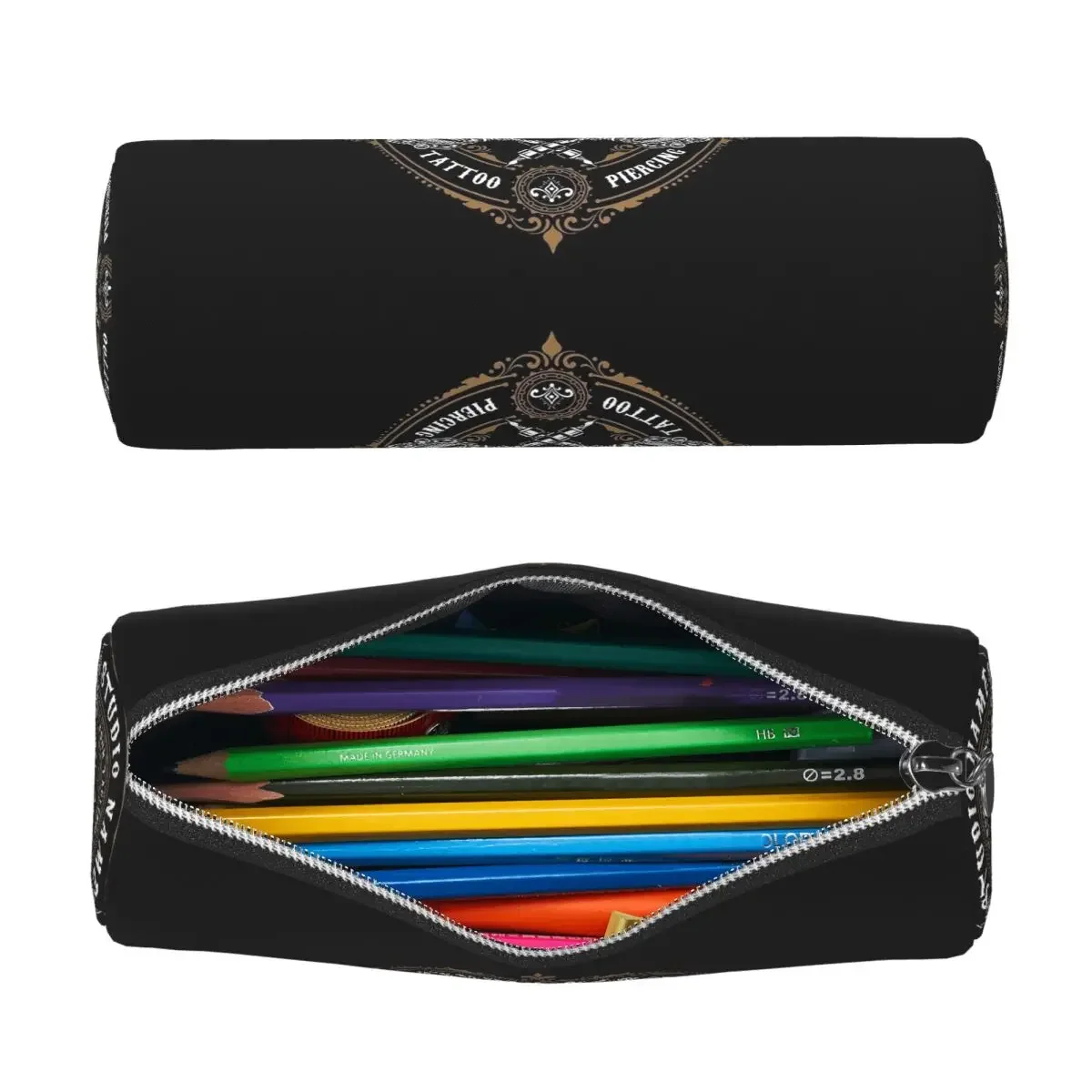 Custom Bib Tattoo Artist Tattooists Pencil Case for Boy Girl School Cylinder Pen Box Pencil Bag Pencil Pouch