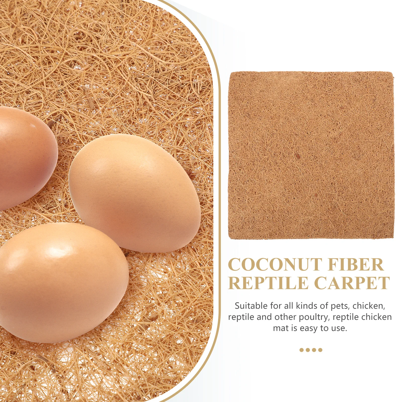 

6pcs Coconut Fiber Pet Pad Reptile Eggs Nest Chicken Breeding Mat Natural Multiuse Pads Warm Safe Easy to Carry