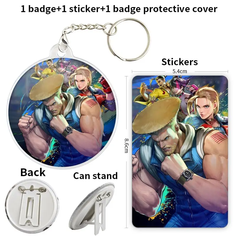 Guile Game Anime Character Soft Button Badge Brooch anchor Peripherals Pin Pupil Creativeinsignias personalizables Hat 75mm