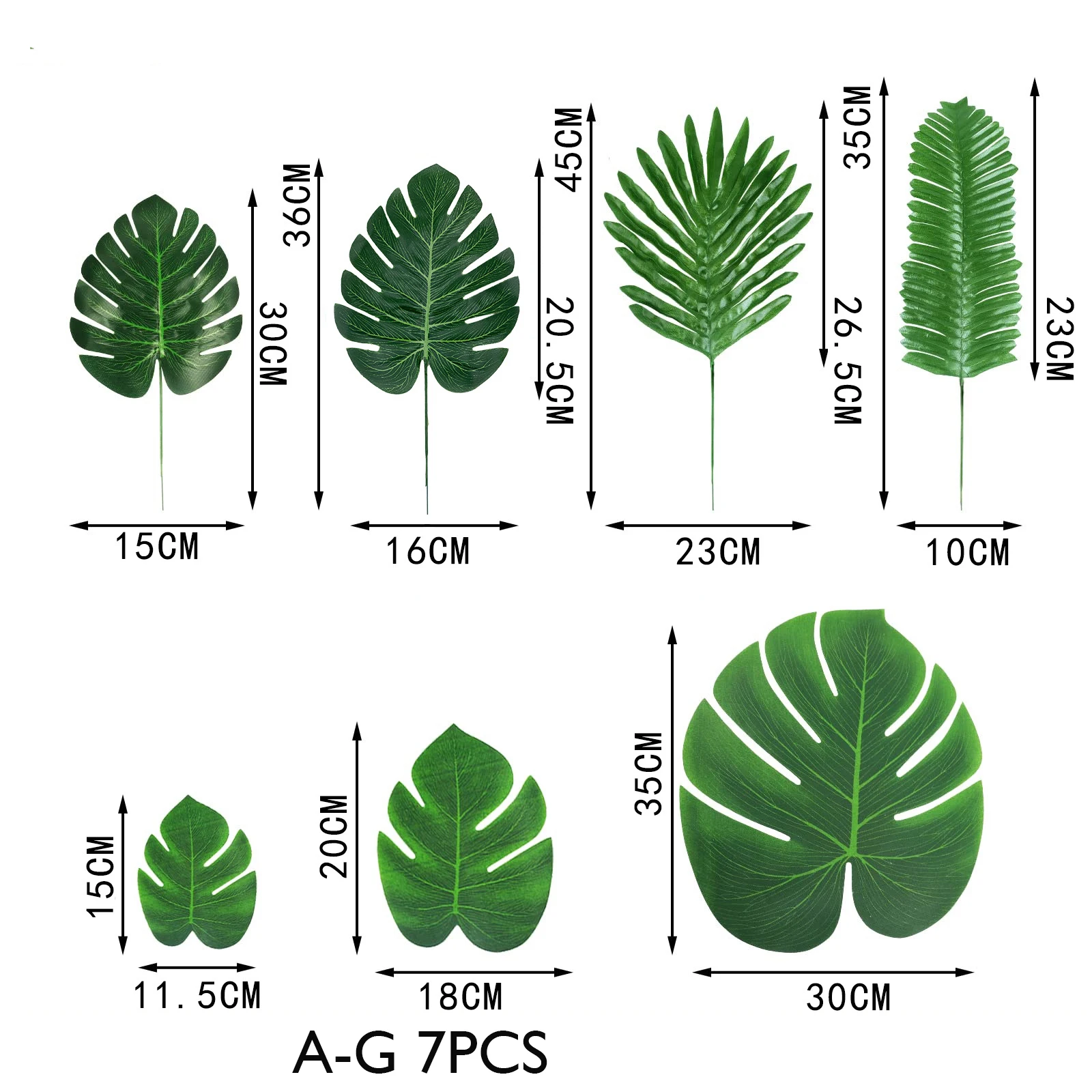 Yannew Künstliche Monstera Tropische große Palmblätter für Dschungel-Safari-Geburtstagsparty-Dekoration Hawaii Luau Mottoparty-Pflanzen – Detail 19
