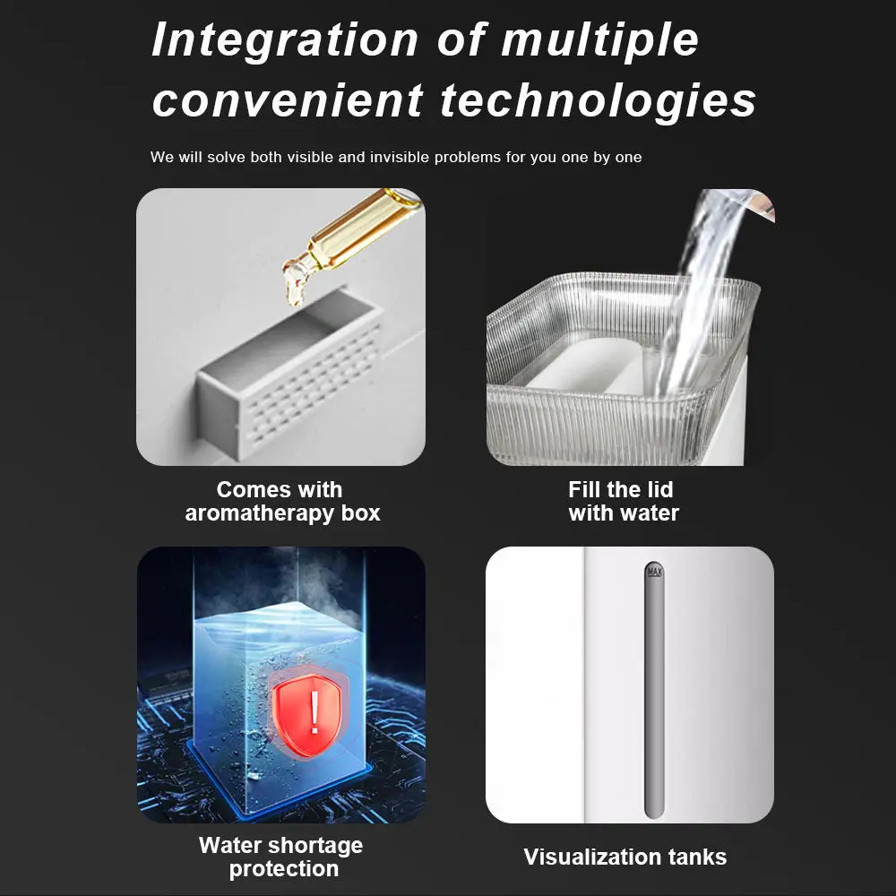 مرطب ذكي جديد 2025 سعة 13 لترًا مع رذاذ دافئ ووضع مزدوج للرذاذ البارد، 360 درجة °   فوهة توفير الطاقة، سهلة التنظيف للمكتب المنزلي