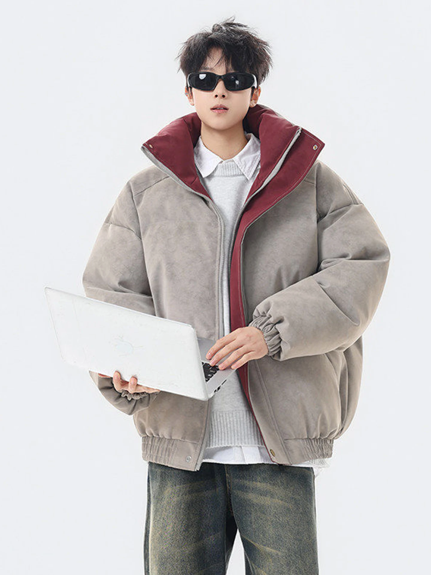 

Американская утепленная хлопковая куртка для мужчин, зимняя теплая свободная повседневная верхняя одежда для подростков, из полиэфирного волокна, с длинными рукавами