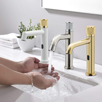 Infrared Sensor Faucet Silver / Gold / White, Touchless Bathroom Kitchen Tap, Basin Automatic Mixer For Bathroom Kitchen Sink