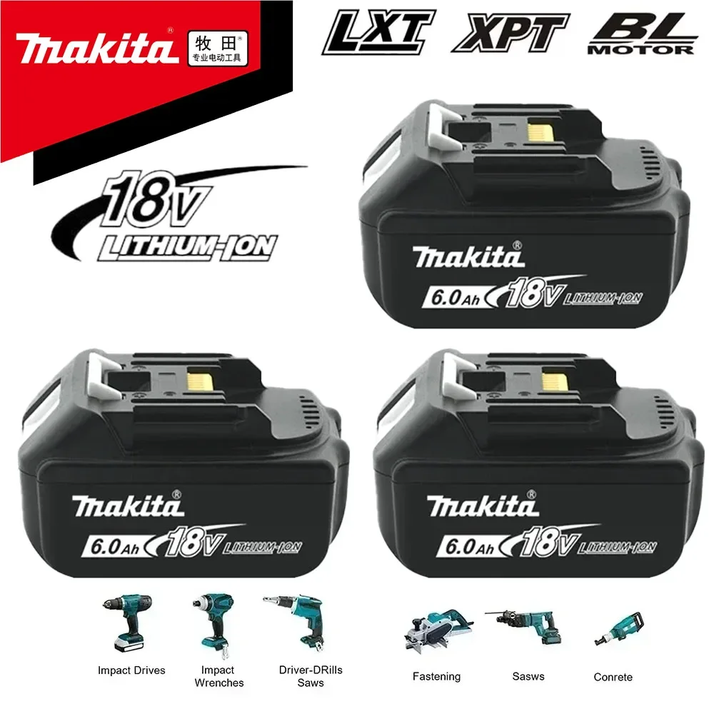 Original Makita 18V6A rechargeable tool battery for LXT BL1860B BL1860 BL1850 Makita tool brushless socket impact wrench DTW700