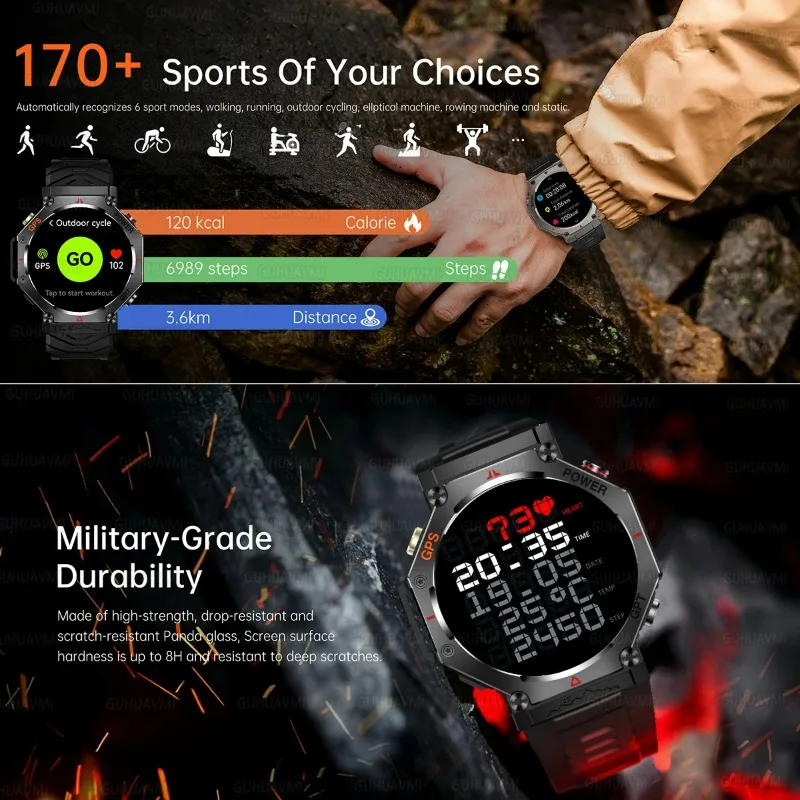 Xiaomi T-Rex 3 Ultra originale 10ATM GPS impermeabile orologi intelligenti uomo bussola robusta militare 100+ modalità sportiva braccialetto intelligente