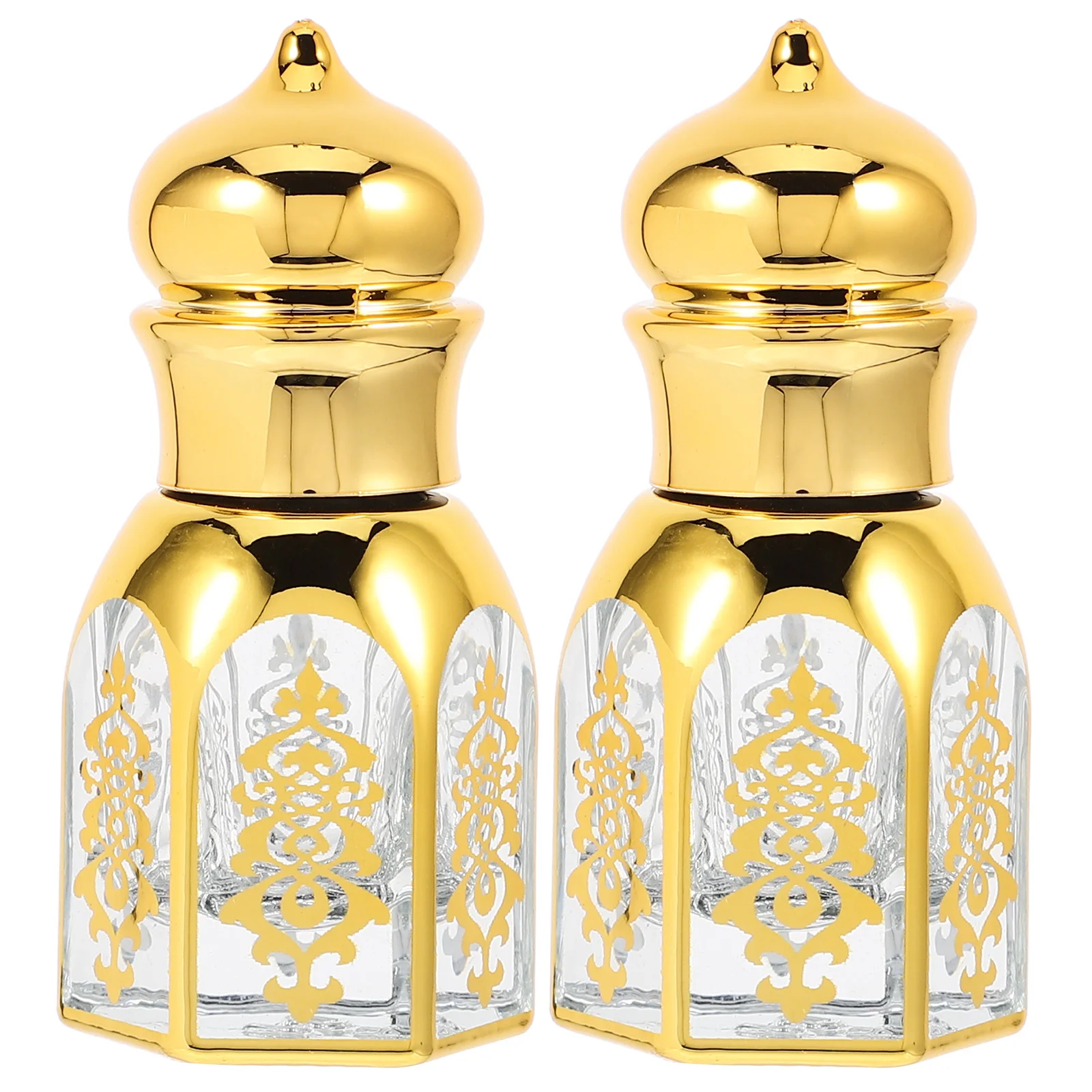 

2pcs Oil Bottling Glass Sample Bottles Compact Portable Roller Balls Pocket Perfume Dispenser Vintage Travel Toiletries