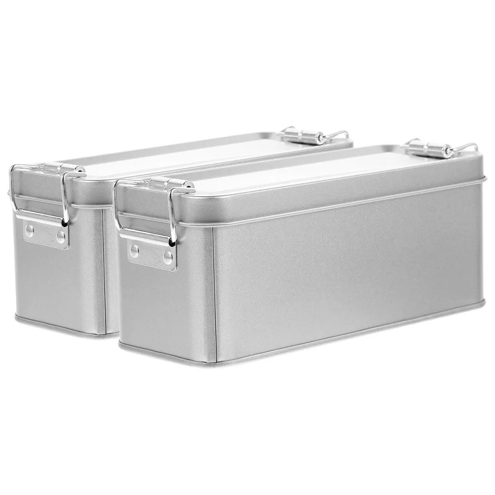 

2Pcs Tinplate Cookie Box Storage Container Candy Holder Retro Style Kitchen Storage Decorative Box Cookie Tin