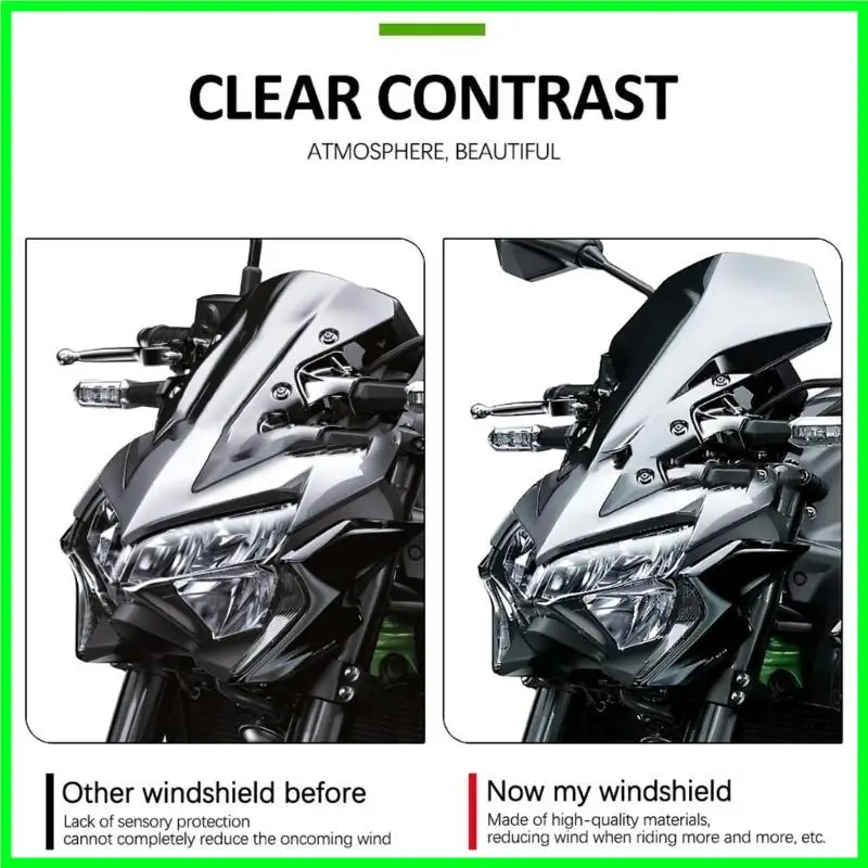 

T3EF Impact Resistant Motorcycle Windshield Plastic Motorcycle Windscreen Offer Enhanced & for Motorbike
