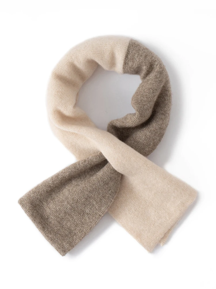 

TLOML Women 100% Cashmere Color Blocked Scarf Simple Style Multi-Color Autumn Winter Soft Warm Cashmere Knitted Fashion Scarf