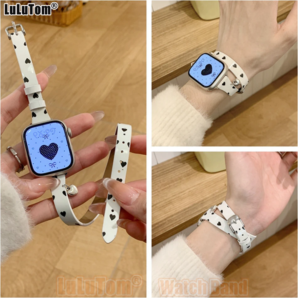 

Women Double-wrap Leather Strap for Apple Iwatch Series 11 10 9 8 7 6 5 4 SE Ultra Watch Band 38 40 41 42 44 45 46 49mm Bracelet