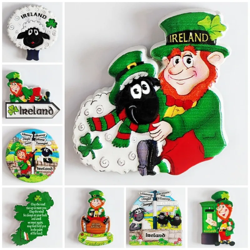 

Ireland Travelling Souvenirs Fridge Magnets Clover Sheep Fridge Stickers Home Decor Wedding Gifts Blackboard Magnetic Stickers