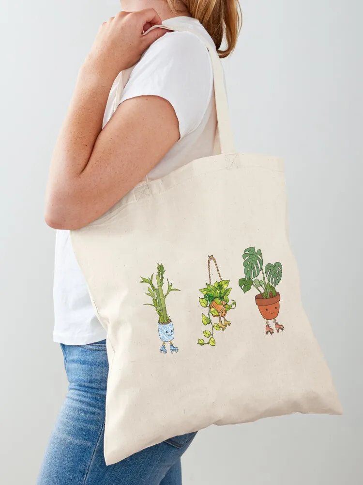 

Roller Skating Potted House Plants Tote Bag great bag shopper bag women canvas Cloth bags Women bags