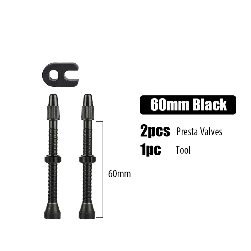 2pcs/bag Bicycle Bike Tubeless Presta Valves Stems Aluminium Alloy 40mm 44mm 48mm 60mm 80mm with Valve Core Removal Tool, image 9