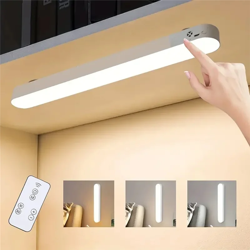 RMWIN-충전식 무선 LED 터치 감응 램프 접착식 LED 충전식 책상 램프 기숙사 방 센서 조명