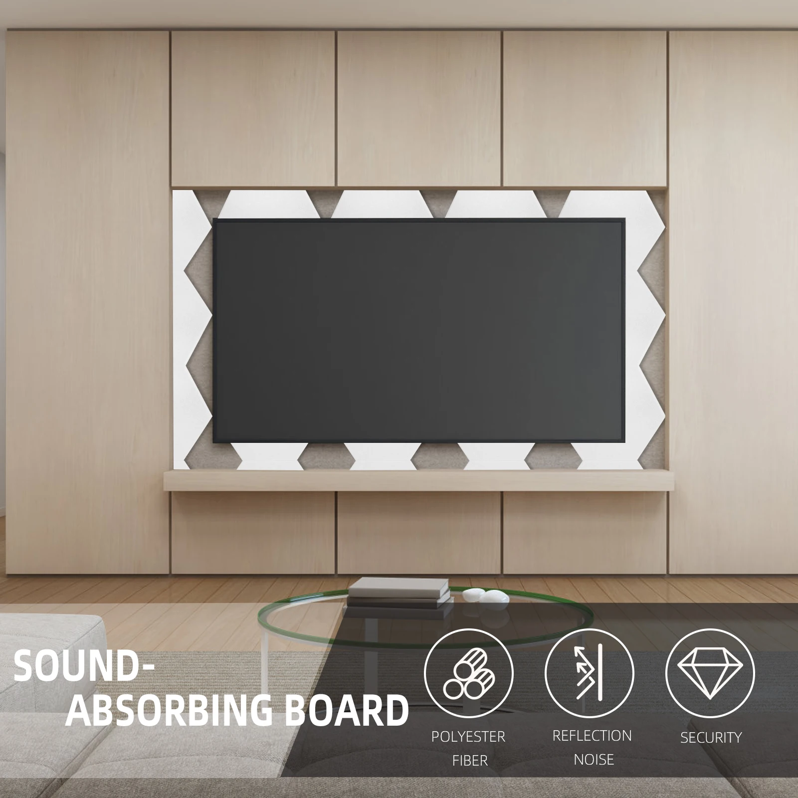 

5 Pcs Sound Absorbing Panels Polyester Fiber Studio Acoustic Insulation Noise Reduction Wall Treatment for Recording Rooms Home