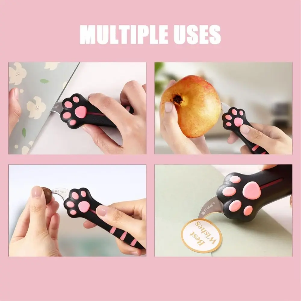 Cortadores de caja afilados con forma de pata de gato, Mini cuchillo portátil con garra de gato, decoración creativa de cuentas de mano, herramientas de corte de papel, suministros de arte