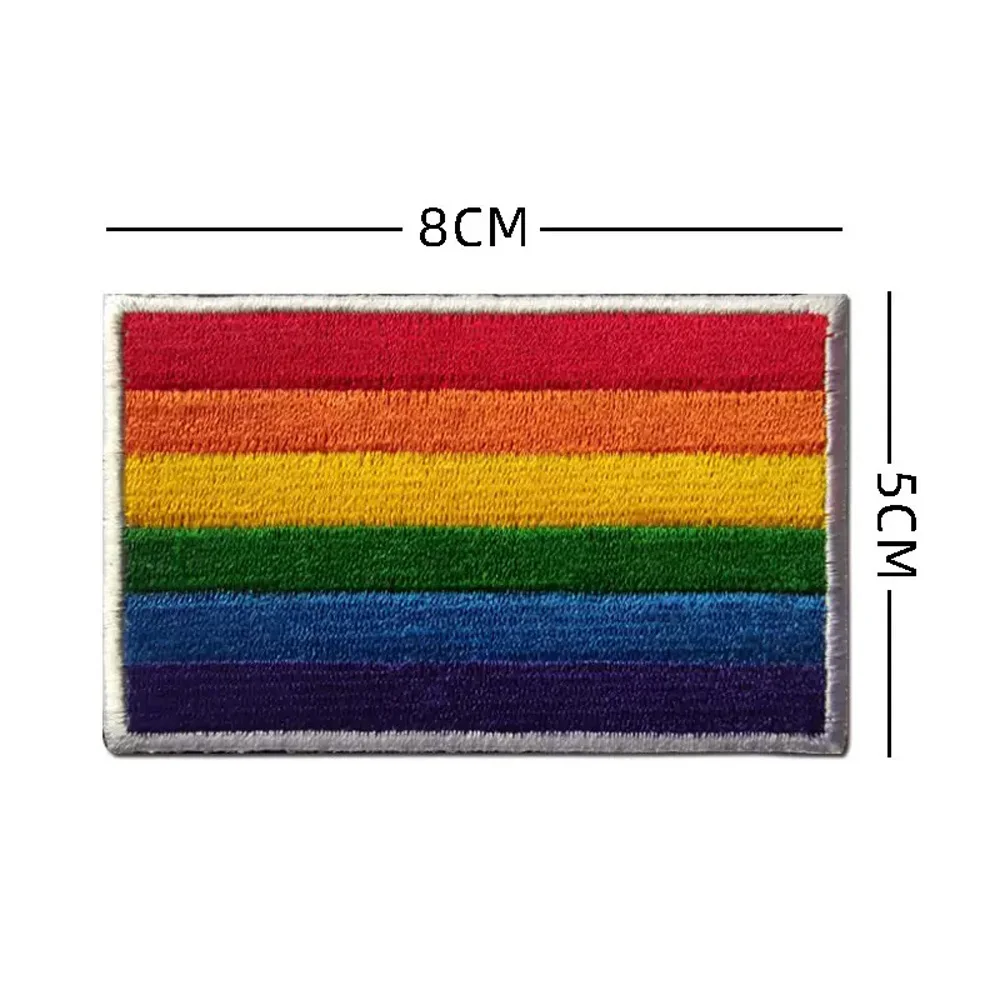 

Rainbow Pride Flag Embroidered Patch, LGBTQ+ Hook And Loop Fasteners Morale Badge for Backpack Jacket