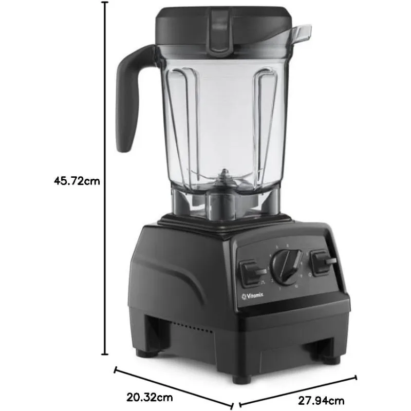 Vitamix Explorian Blender, Professionele Kwaliteit, 64 Oz. Low-Profile Container, Black - 65542 (Vernieuwde Premie)