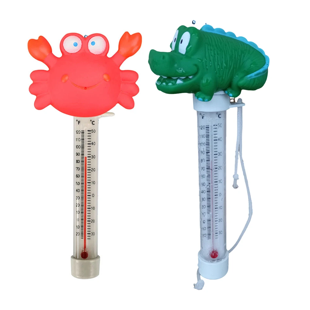 

Swimming Pool Suspended Thermometer Cartoon Animal Shape Thermometer 2pcs Pool Buoy Thermometer Waterproof