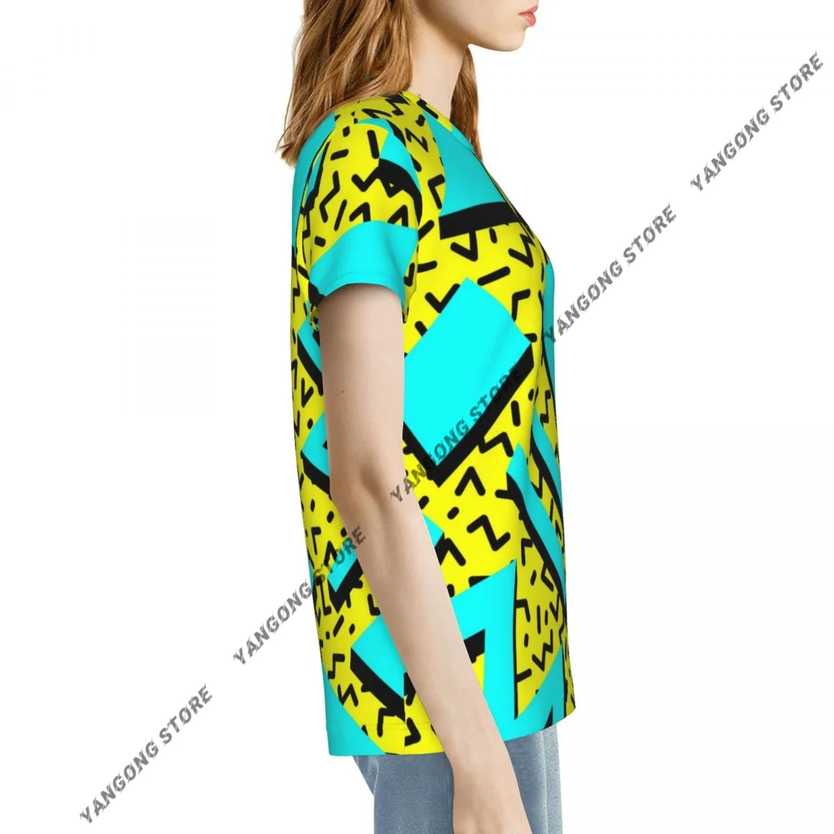 Frauen T-shirt damen lässig Retro Memphis Stil weibliche T-shirt kurzarm T-shirt sommer dünne tops