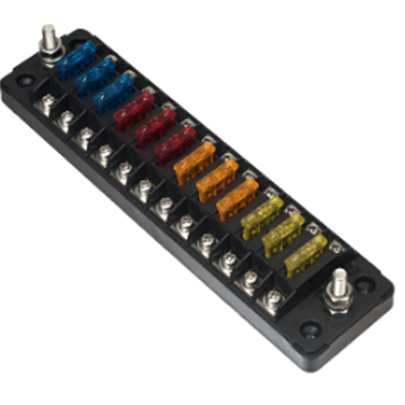 

AAAN-For Auto Car Marine Trike 12 Ways Blade Fuse Block With Double Fuses 32V 75A Flame Retardant Fuse Box Holder