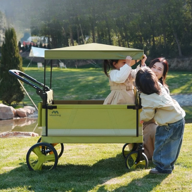 Foldable outdoor camper awning camper trailer reclining