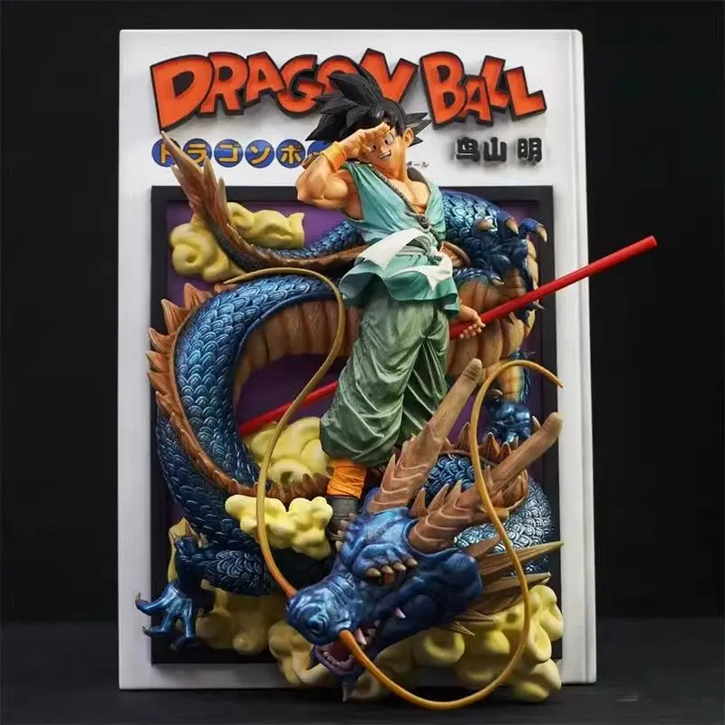 

Dragon Ball Figures GK Stick Goku Action Figures Comics Title Page Floor Son Goku Anime 28cm PVC Model Statue Decoration Toys