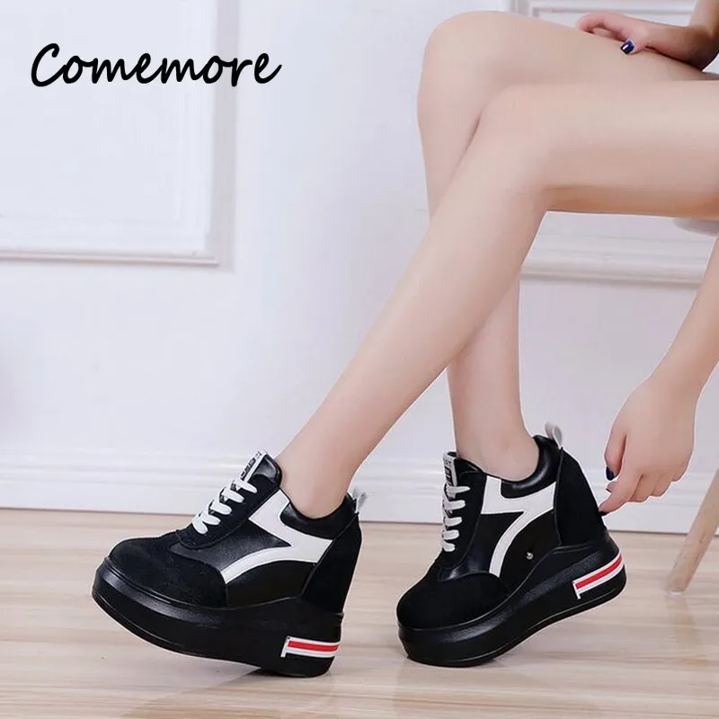 Comemore Casual Autumn Female Shoes Classic Fashion Woman Black White Sneaker Breathable Zapatos Mujer Woman Platform Sneakers