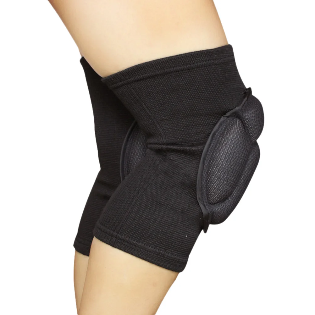 

1 Pair Black Eva Thick Knee Support Pad Anti-Collision Slip-Resistant Sports Sleeve For Gym Workout Running Cross Training
