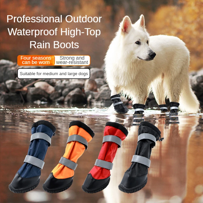 

Wholesale Pet Shoes Boots Waterproof Non-slip 4 Colors Optional Dog Shoes for Medium and Large Dogs Dog Boots Dog Shoes