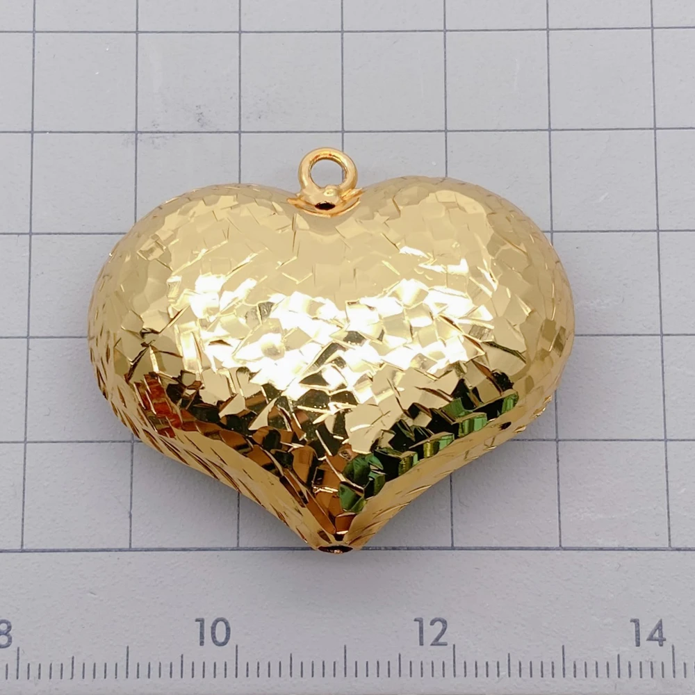 

5 шт. 42x35 мм бусины в форме сердца позолоченные подвески-подвески DIY бусины