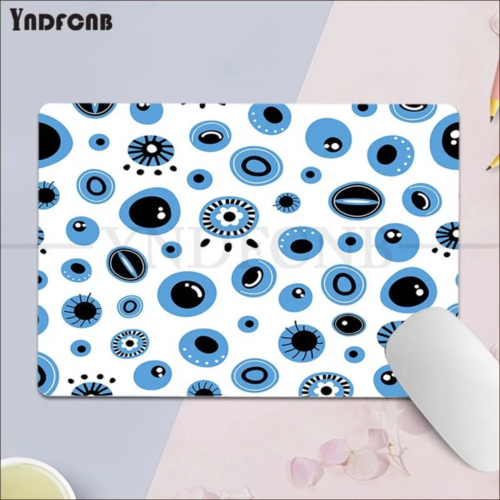 YNDFCNB Lucky Evil Eyes Mousepad 25x29cm Small Gaming Mouse Pad Gamer Desk Mat Pad Decoration Mause Pad Office Desk Accessories