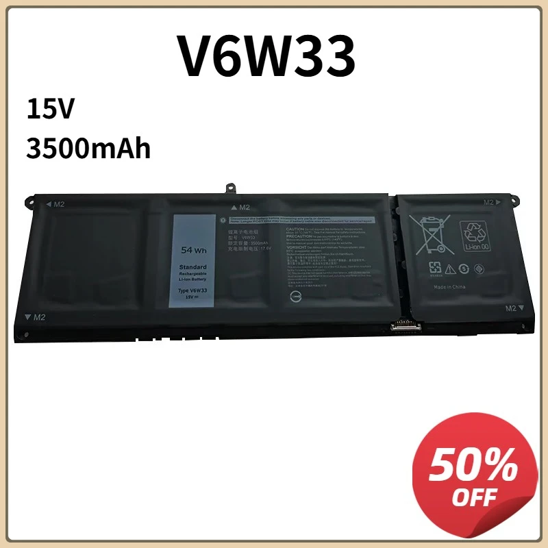 

V6W33 15V 54WH 3500mAh Laptop Battery for Dell Latitude 3320 3520 3420 Vostro 5420 5510 5515 P144G Inspiron 15 5510 3510 3515
