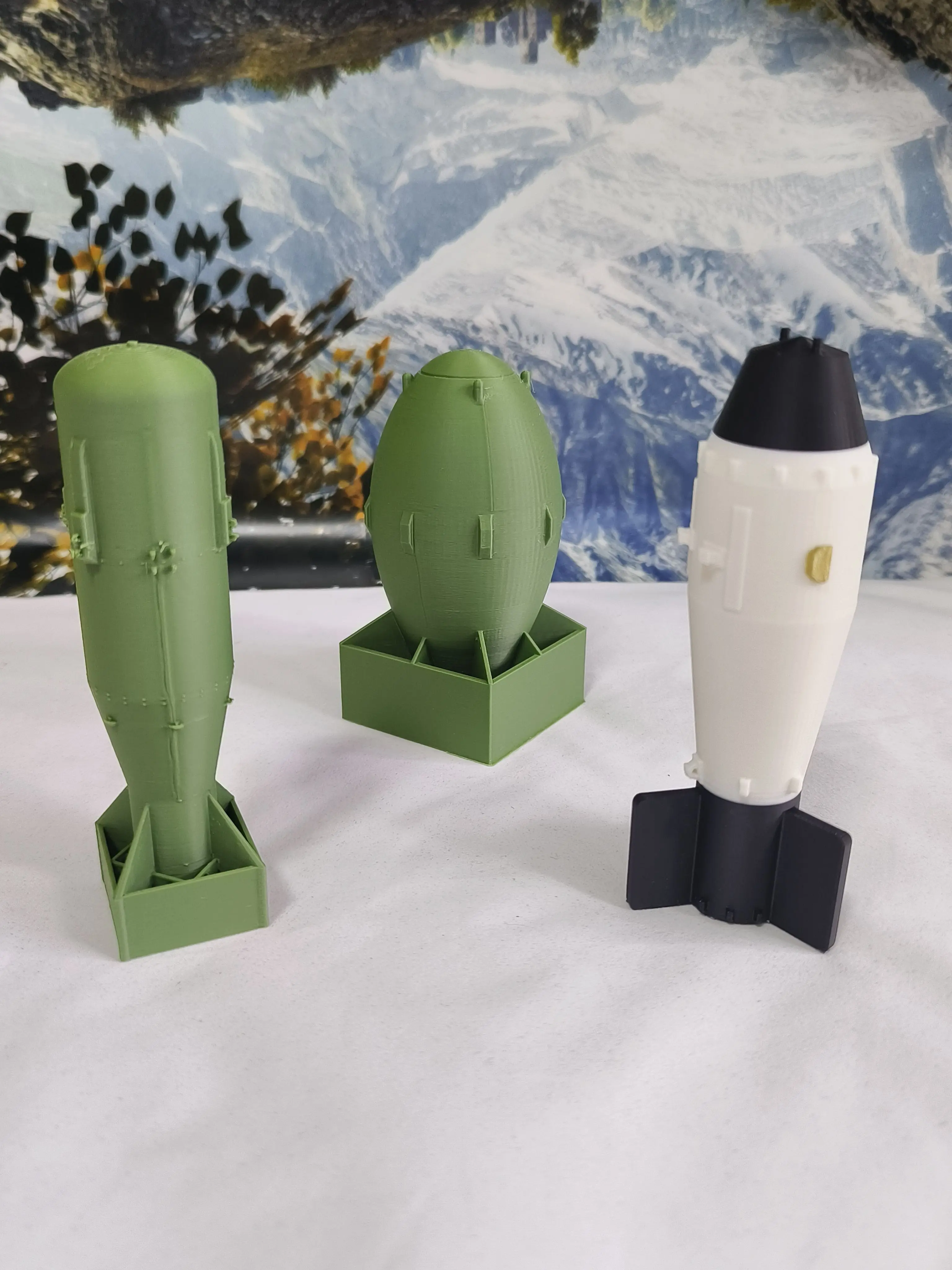 DIY Model Hydrogen/Fat Man/Little Boy PLA Material Simulation Bombs Ornaments Props for Collection Souvenir