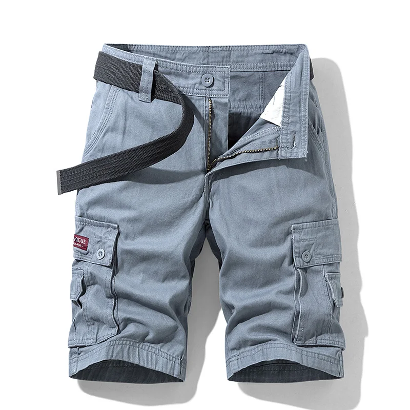 Short cargo en coton multi-poches pour hommes, bermuda décontracté, jogging militaire en plein air, homme, nouveau, été