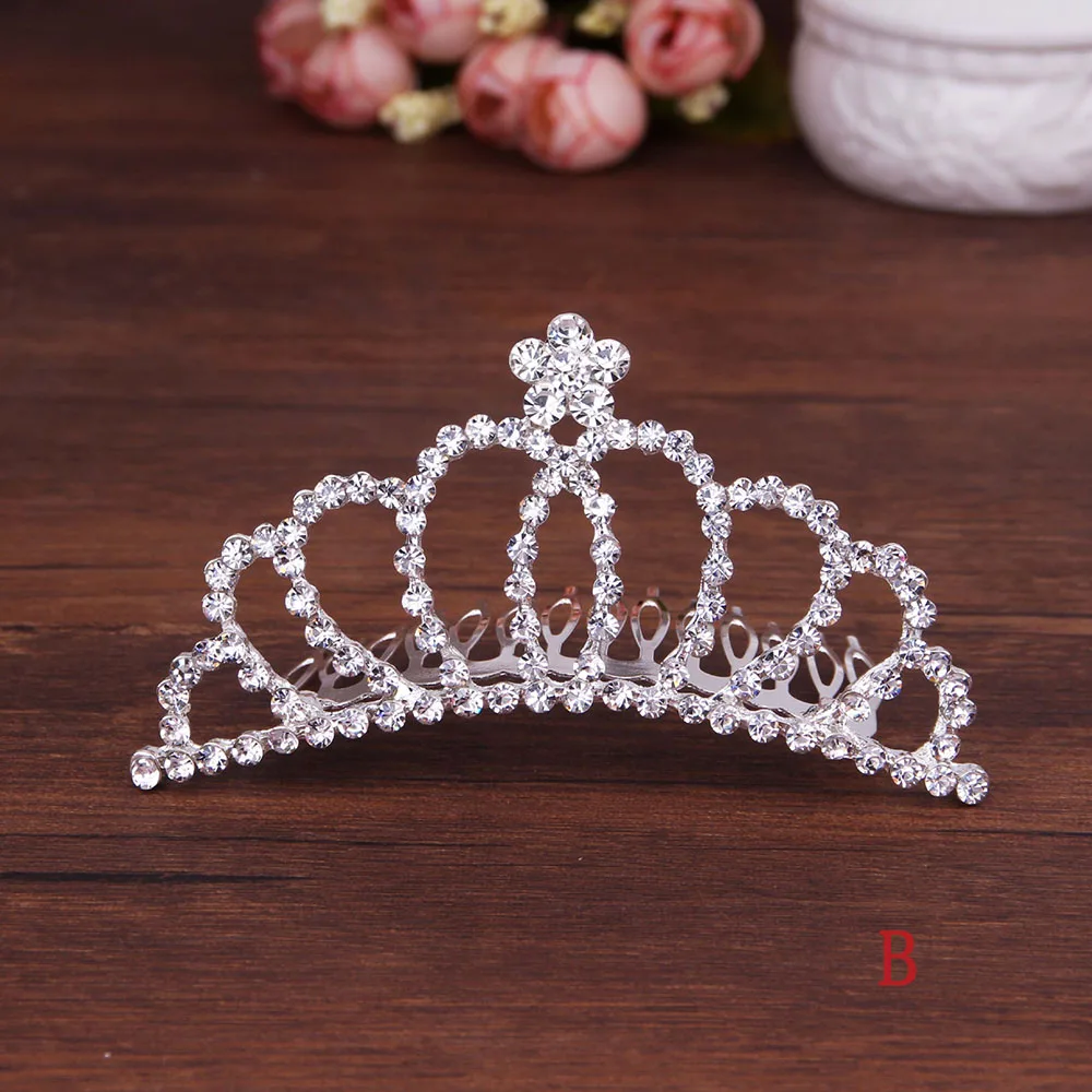 

Children Hair Comb Sweet Tiara Shiny Ornaments Headwear Wedding Jewelry Fashion Accessories Hair Styling Accessories
