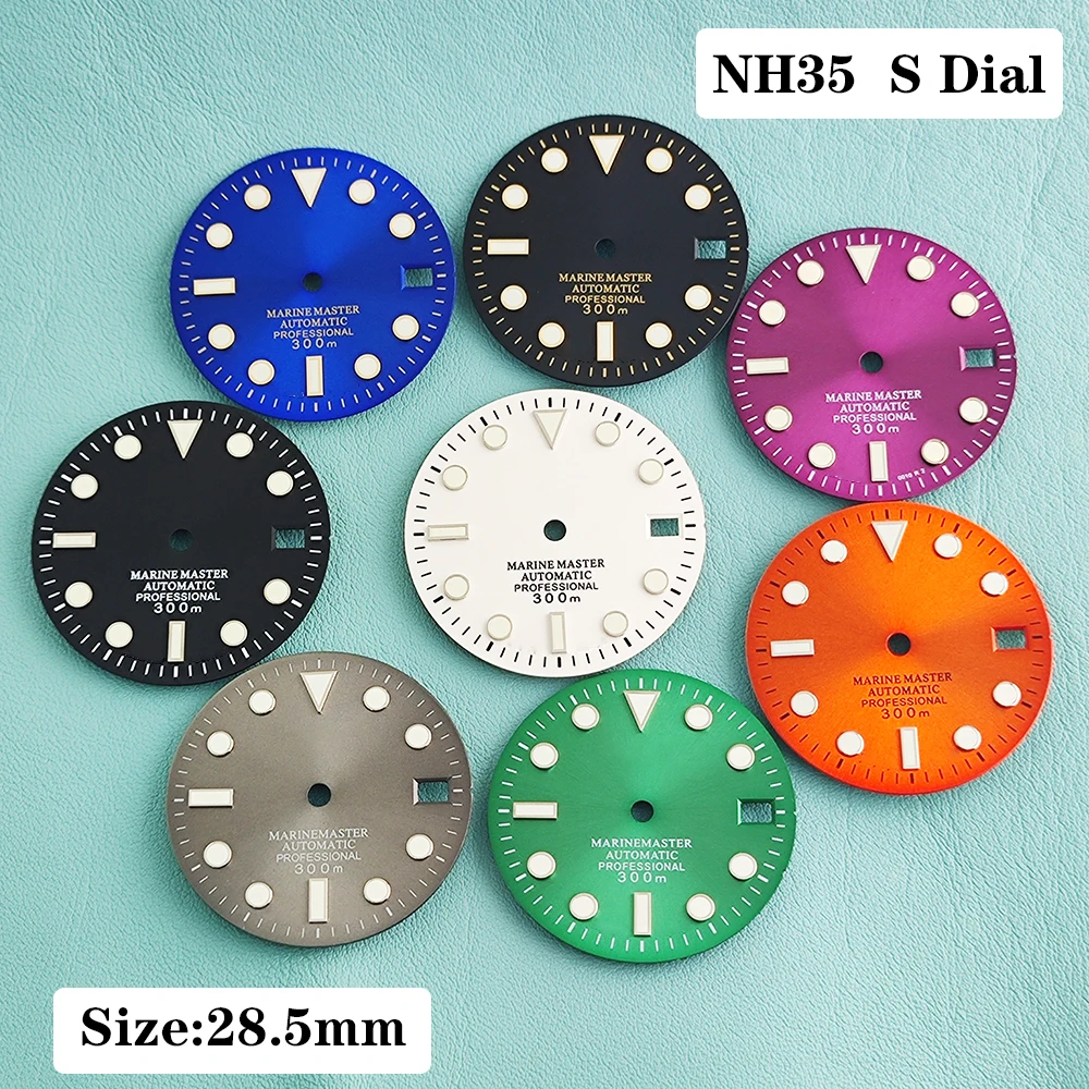 

Циферблат NH35 28,5 мм с логотипом S, светящийся в темноте, подходит для NH35 NH36, автоматический механизм, индивидуальный дизайн, парные часы.
