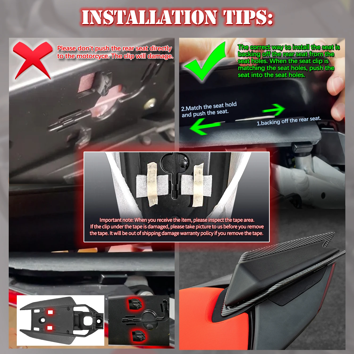 Rear Seat Cover For Aprilia TUONO RS 660 2020-2024 Fairing Cowl Rear Seat Passenger Hump Spoiler Fairing Cover For Aprilia RSV4