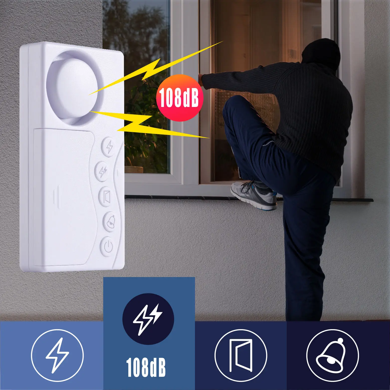 盗難防止アラーム付きのポータブル磁気ドアと窓,家庭用セキュリティセンサー,遅延時間,ドアのリマインダー,センサー