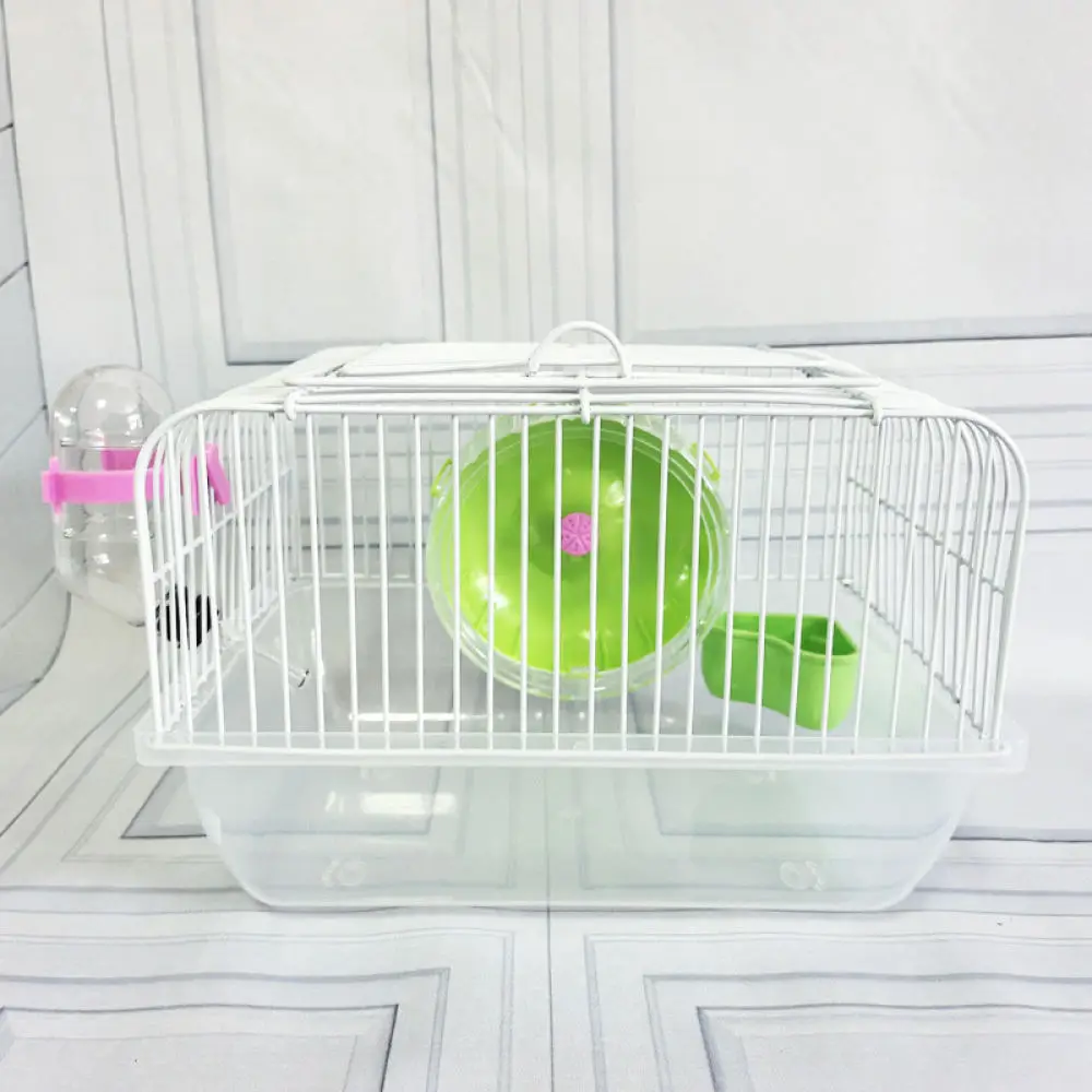 Creative Foldable Hamster Cage Villa Breathable Plastic Habitat With Running Wheel Water Dispenser Bowl Indoor Outdoor
