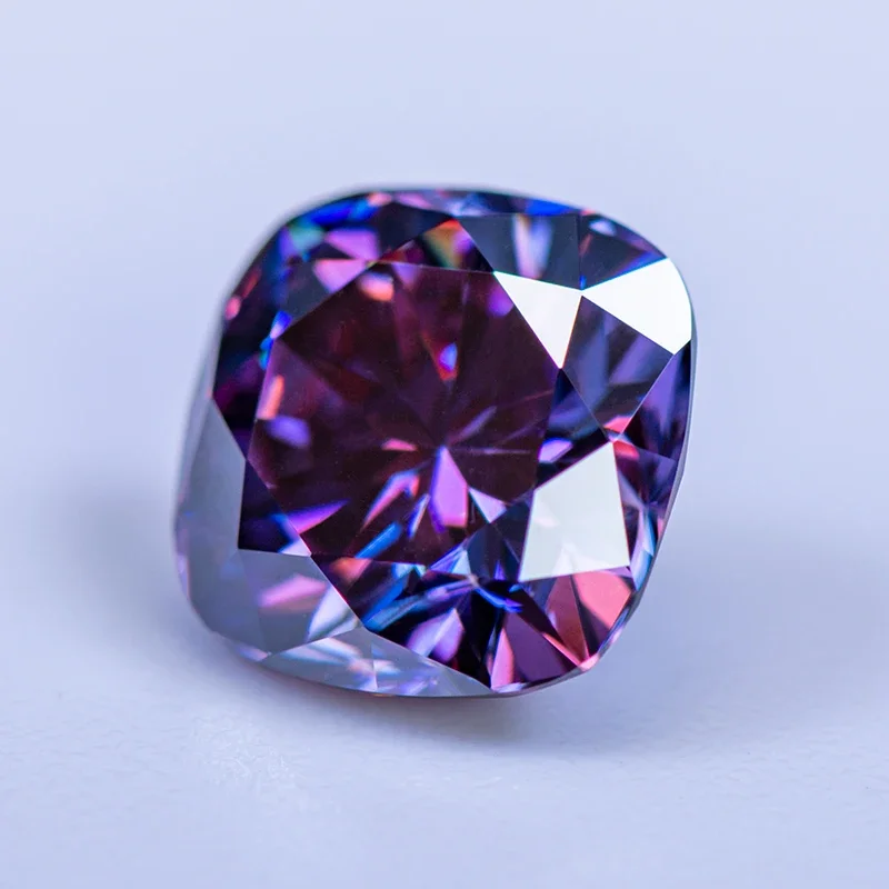 Moissanite Diamond Cushion Cut Imperial Purple Color Lab Grow Stone Materiali avanzati per la creazione di gioielli con certificato GRA