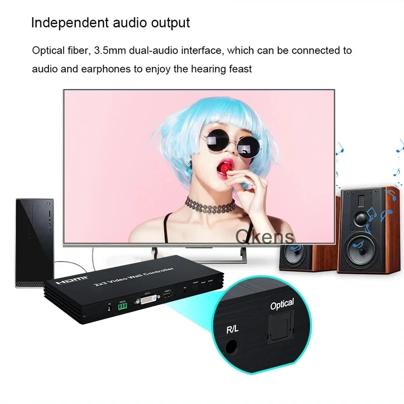 2x3 HDMI Video Wall Controller 1080P Multi Screen Stitching Processor 2x3 2x2 3x1 4x1 6x1 Splicing Box 180' Flip Edge Adjustment