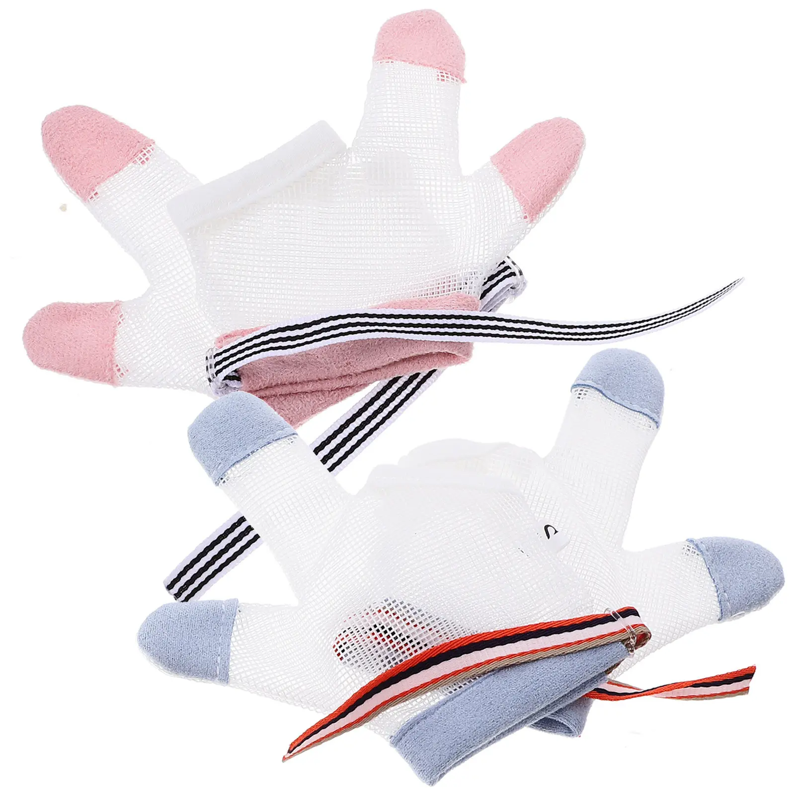 

2Pairs Finger Sucking Stop Gloves Baby Thumb Protector Anti Nail Biting Stop Guard Breathable Infant Protective Gloves