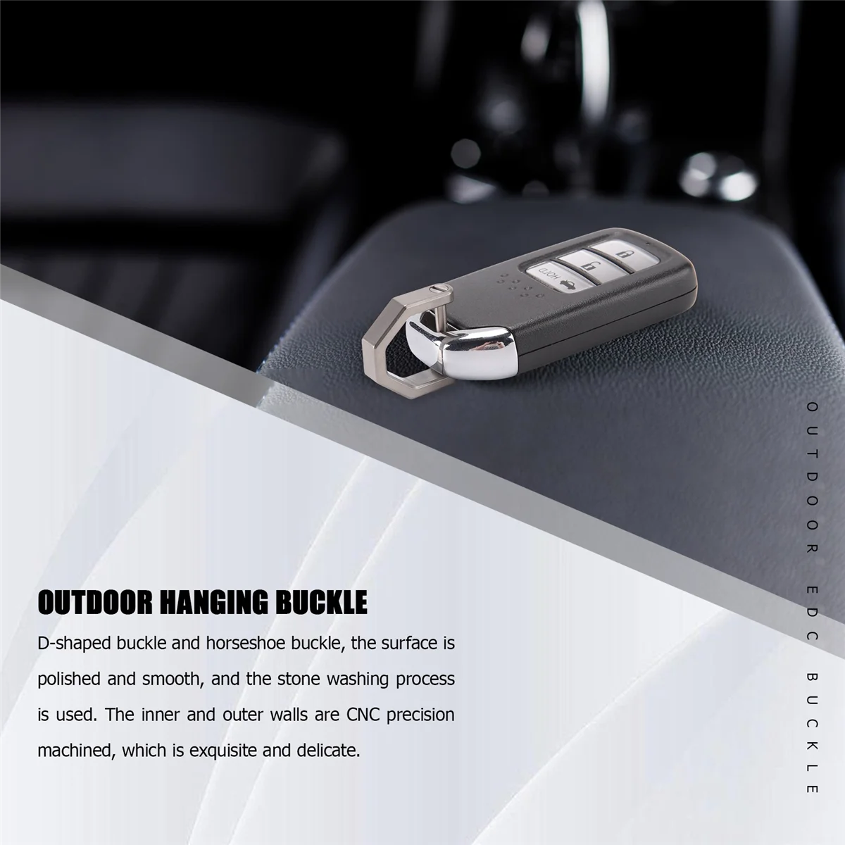 D-Type Multifunctionele Mini Full Titanium Gesp Sleutelhanger Auto Gesp Outdoor Gesp Edc Tool Hoefijzer Gesp-L