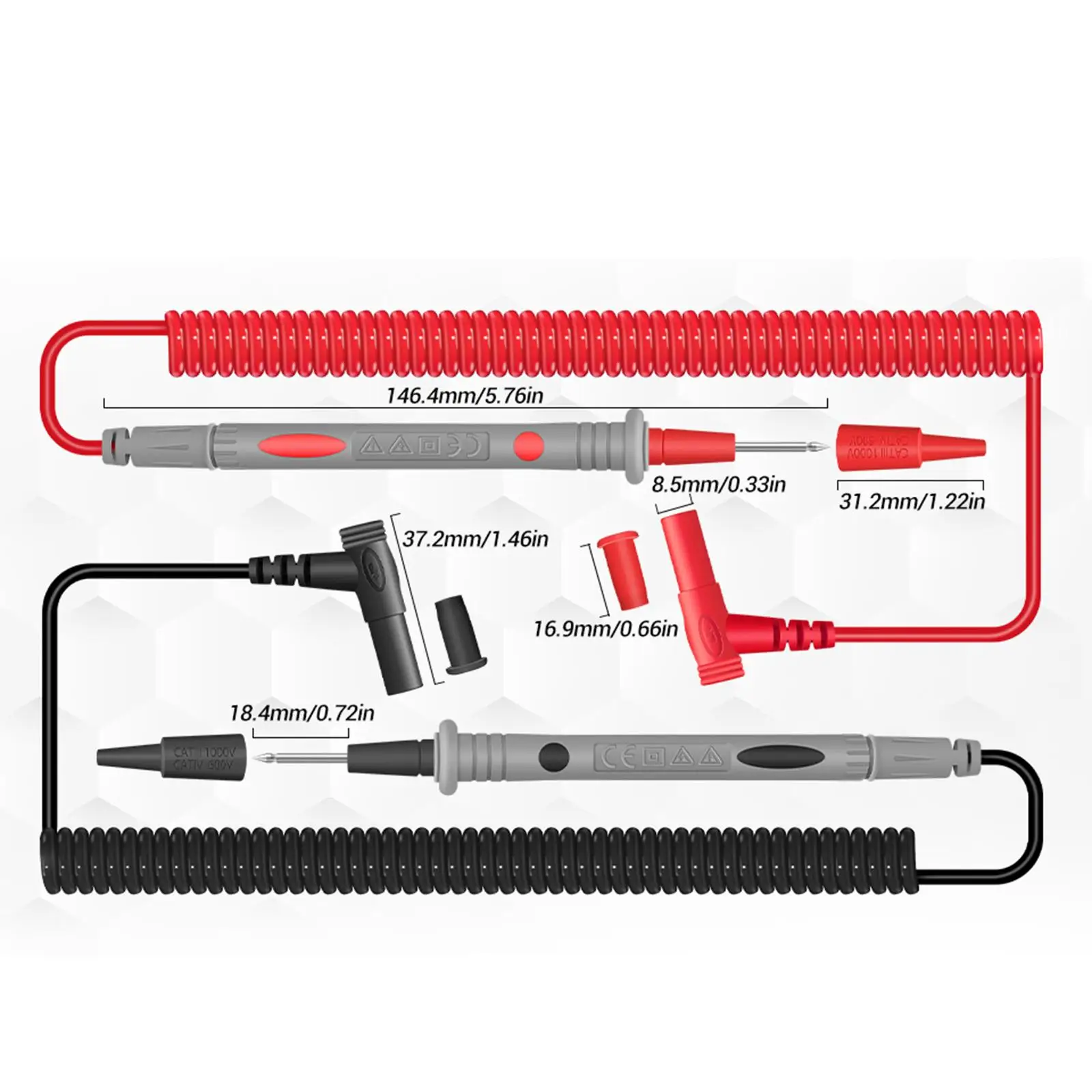 Multimeter Test Leads 1000V 20A Universal Digital Multimeter Probe Wire Pen Cable for Voltmeter Tester