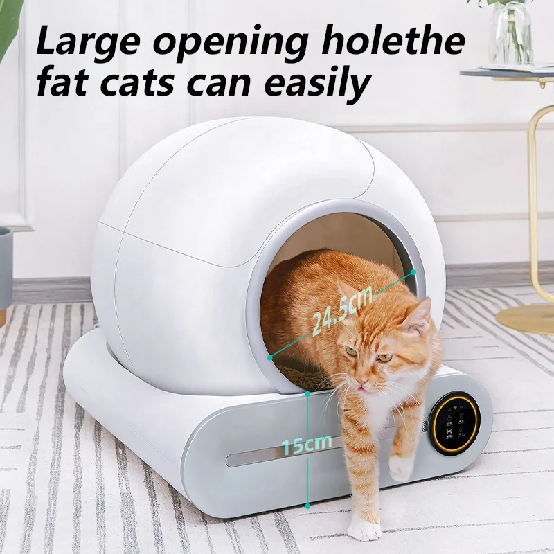 Hot Sale Eco-Friendly Extra Large Automatic Self-Cleaning Cat Litter Toilet 9L Waste Bin Modern ABS Smart Litter Box 2.4GHz WiFi